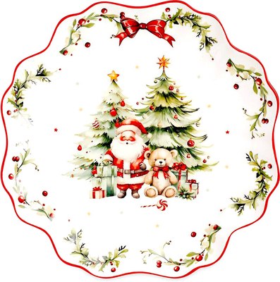 Тарелка столовая обеденная Decor de table Рождественский винтаж / DDT-LH9848-26-1 - 