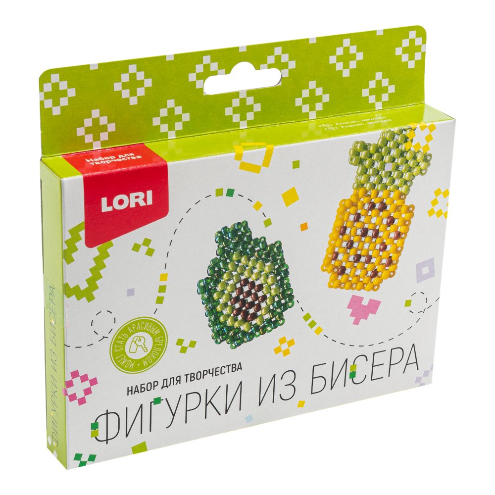Набор для плетения Lori Фигурки из бисера. Ананас, авокадо / Бис-100