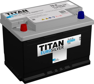 Автомобильный аккумулятор TITAN Euro Silver 700A L+ (76 А/ч) - 