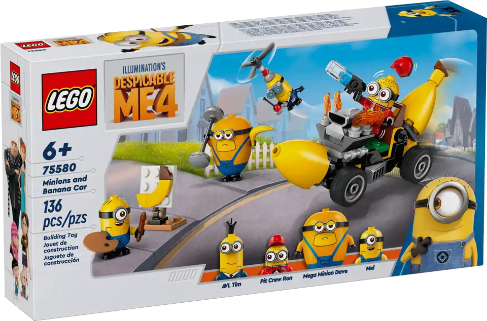 Конструктор Lego Minions Миньоны и машина-банан 75580