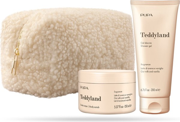 Набор косметики для тела Pupa Teddyland Kit Oat Milk Vanilla Гель для душа+Скраб для тела