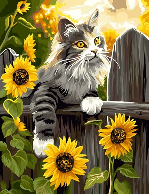 

Картина по номерам, Котик на заборе / КХ3040_53882