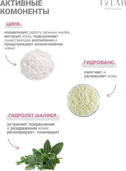 Тоник для лица 19 LAB Матирующий Anti-Acne для комбиниров. и склонной к жирности кожи (150мл)