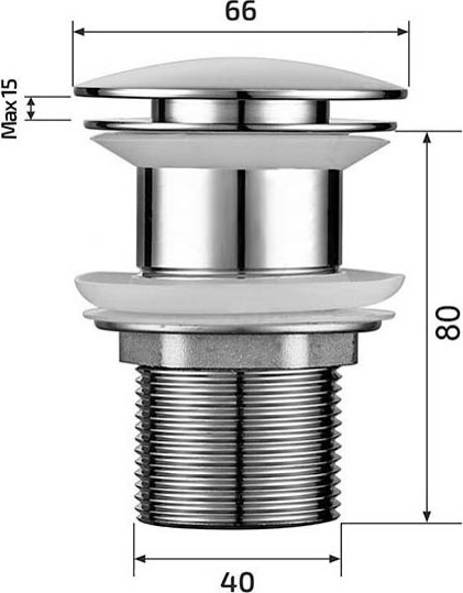 Донный клапан Roxen PD01W без перелива (белый)