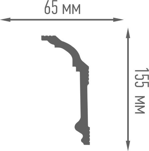 Плинтус потолочный ПЛИНТЭКС J 65/155