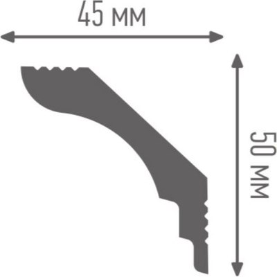 Плинтус потолочный ПЛИНТЭКС P 45/50