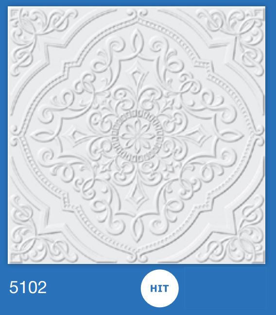 Потолочная плита FORMAT 5102 из экструдированного пенополистирола (500x500, уп.8шт, белый) — фото 3