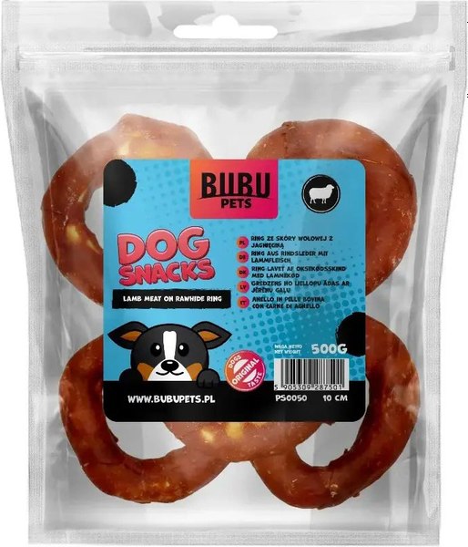 Лакомство для собак Bubu Pets Мясо ягненка на сыромятных кольцах / PS0050 (500г)