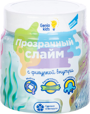 Слайм Genio Kids Мялка-жмялка Прозрачная с фигуркой / LIZ34 -