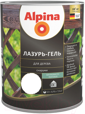 Защитно-декоративный состав Alpina Лазурь-гель (750мл, бесцветный)
