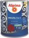Эмаль Alpina По ржавчине 3 в 1 RAL3011 (750мл, шелковисто-матовый красно-коричневый) - 
