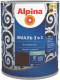 Эмаль Alpina По ржавчине 3 в 1 RAL8017 (750мл, шелковисто-матовый шоколадный) - 