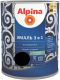 Эмаль Alpina По ржавчине 3 в 1 RAL9005 (750мл, шелковисто-матовый черный) - 