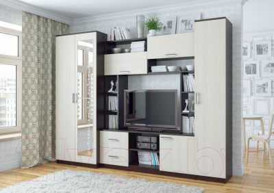 Шкаф SV-мебель Гостиная Гамма 16 (дуб венге/дуб млечный)