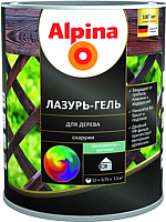 Защитно-декоративный состав Alpina Лазурь-гель (2.5л, черный) - 