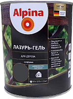 Защитно-декоративный состав Alpina Лазурь-гель (750мл, черный) - 