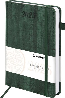 Ежедневник Brauberg Wood 2025 / 115833 (зеленый)