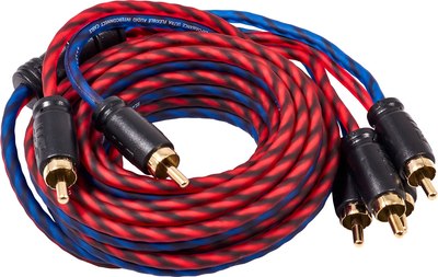 Межблочный кабель для автоакустики Kicx Headshot RCA-24-250-SS (2.5м) - 