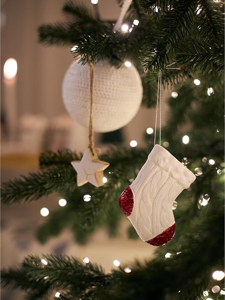Набор елочных игрушек Tkano New Year Essential Marble stars / TK24-NY_DEC0022 (4шт)
