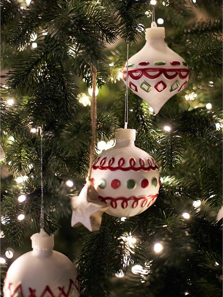 Набор елочных игрушек Tkano New Year Essential Marble stars / TK24-NY_DEC0022 (4шт)