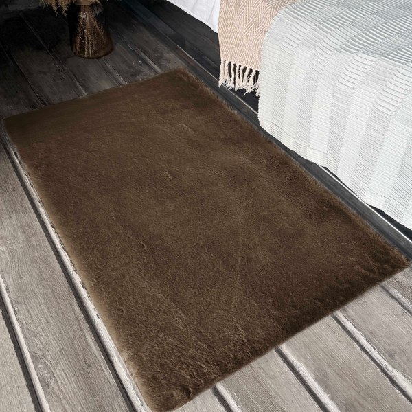 Коврик Shahintex Меховой 67x130 / 862979 (мокко 26 S)