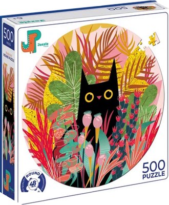 Пазл РЫЖИЙ КОТ Черный кот  / P1009 (500эл, круглый) - 