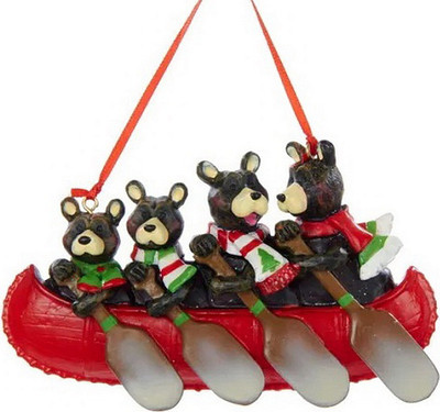 

Елочная игрушка, Мишки на каноэ / D2475