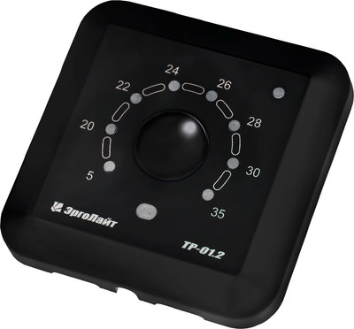 Терморегулятор для теплого пола ЭргоЛайт ТР-01.2ВВ (черный) - 