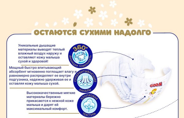Подгузники детские Goo.N Premium Soft 4 L 9-14кг  (52шт)
