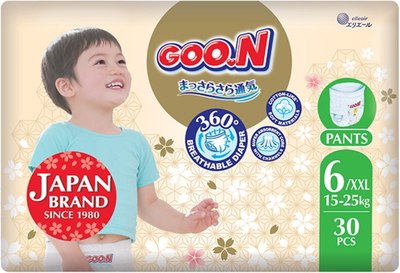 Подгузники-трусики детские Goo.N Premium Soft 6 2XL 15-25кг  (30шт) - 