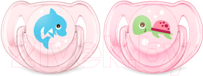 

Набор пустышек Philips AVENT, С разноцветным рисунком;розовый, Животный мир / SCF169/38