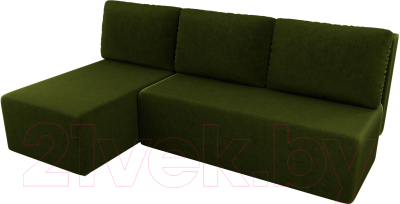 Изображение товара Диван угловой Mio Tesoro Берген 179 левый (микровельвет, зеленый)
