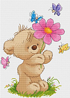 Набор для вышивания БЕЛОСНЕЖКА Мишка с цветком / 425-14 - 