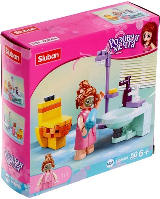 Конструктор Sluban Розовая мечта. Ванная комната M38-B0800A / 5146980 (50эл) - 