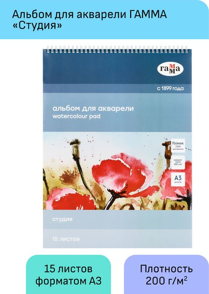 Альбом для рисования ГАММА Студия / 30C01S715W (15л)