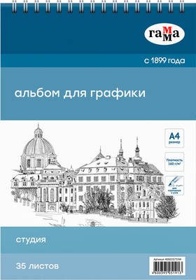 Альбом для рисования ГАММА Студия / 40S02S735W (35л) - 