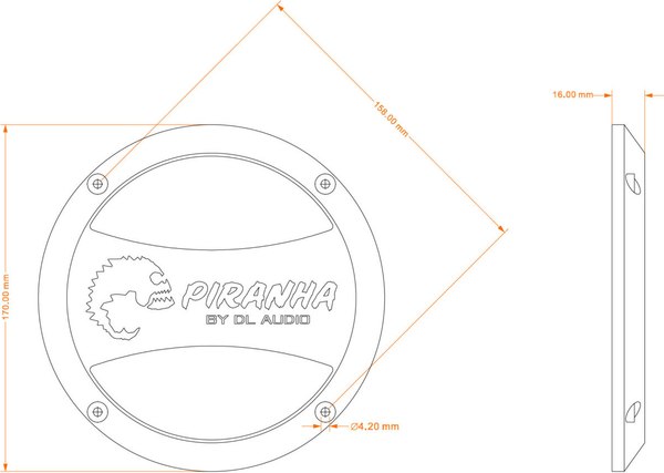 Решетка динамика DL Audio Piranha 165 Grill (черный)