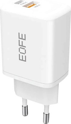 Адаптер питания сетевой EOFE 20W 3A USB-A+Type-C / EOF-E203-WT (белый) - 