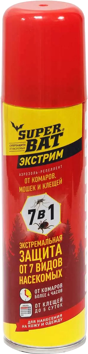 Спрей от насекомых Наповал Super Bat Экстрим 7 в 1 (150мл)