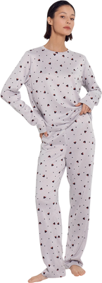 Комплект домашней одежды Mark Formelle 592468-1 (р.164/170-96-102, горошки с ушками на светло-сером) - 