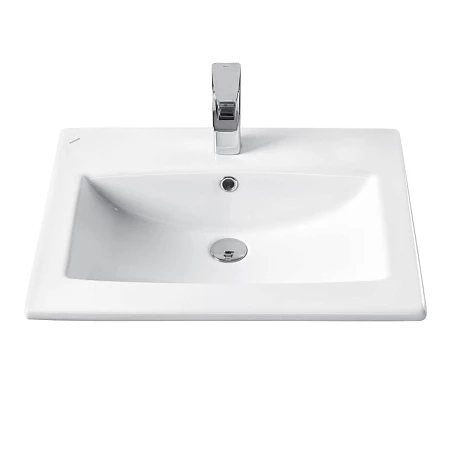 Тумба с умывальником Viant Люксембург Элина 60 / VLUX60ELCH-T2YP (черный)+1WH501606 — фото 3
