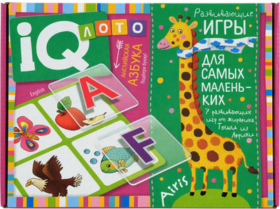 

Развивающая игра, Лото. Английская азбука. Подбираем буквы, учим слова
