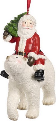 

Елочная игрушка, Xmas 2024 Санта с елкой на медведе / D 43227_2