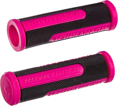 Грипсы для велосипеда Novatrack Х76787 (110мм, черный/малиновый) - 