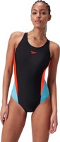 Купальник для плавания Speedo Colourblock 2.0 Muscleback / 8-00424817558 (р.32, черный/бирюзовый/коралловый) - 