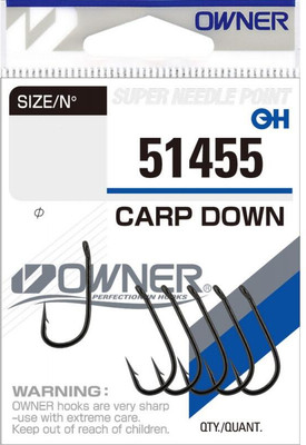 Крючок рыболовный Owner Carp Down BC №2 / 51455-02 (5шт) - 