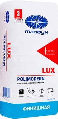 Шпатлевка Тайфун Люкс Polimodern (20кг, белый) - 
