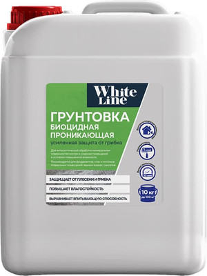 

Грунтовка, White Line Биоцидная проникающая усиленная защита от грибка