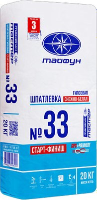 Шпатлевка Тайфун Мастер №33 (20кг, белый) - 