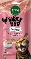 Лакомство для кошек Triol Snack Bar Паштет из курицы с креветкой / 20171042 (40г) - 